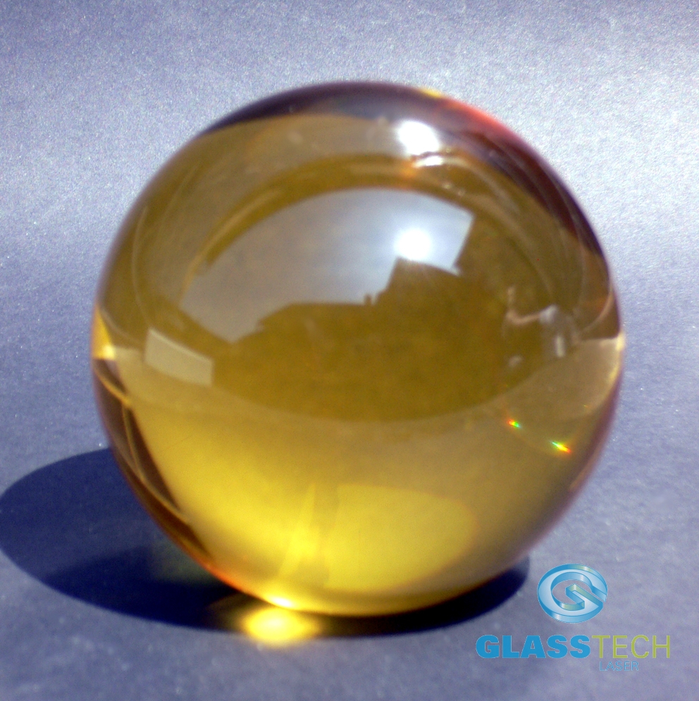 Žlutá skleněná kulička 30 mm