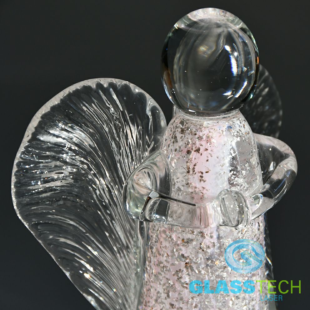 Skl. anděl s růžovými krystalky 21 cm